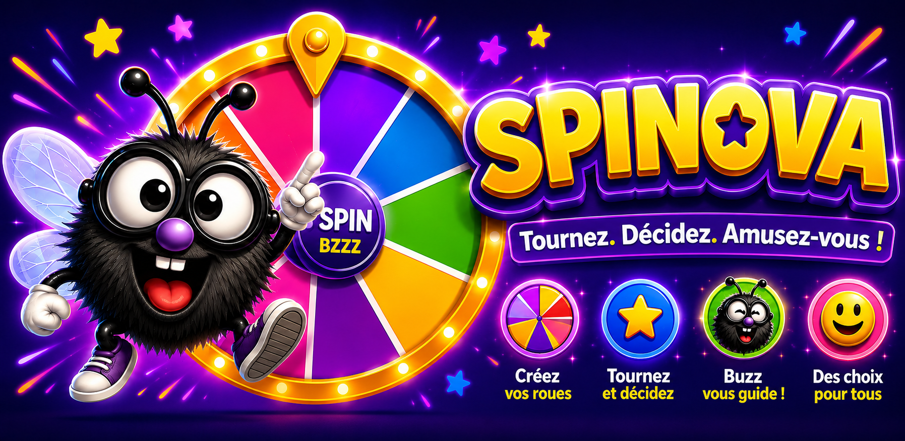 Spinova, roue aléatoire avec Buzz